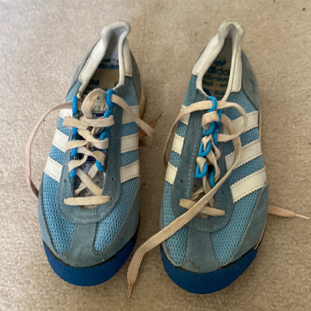 Adidas Leather/Suede blue/white sneakers
